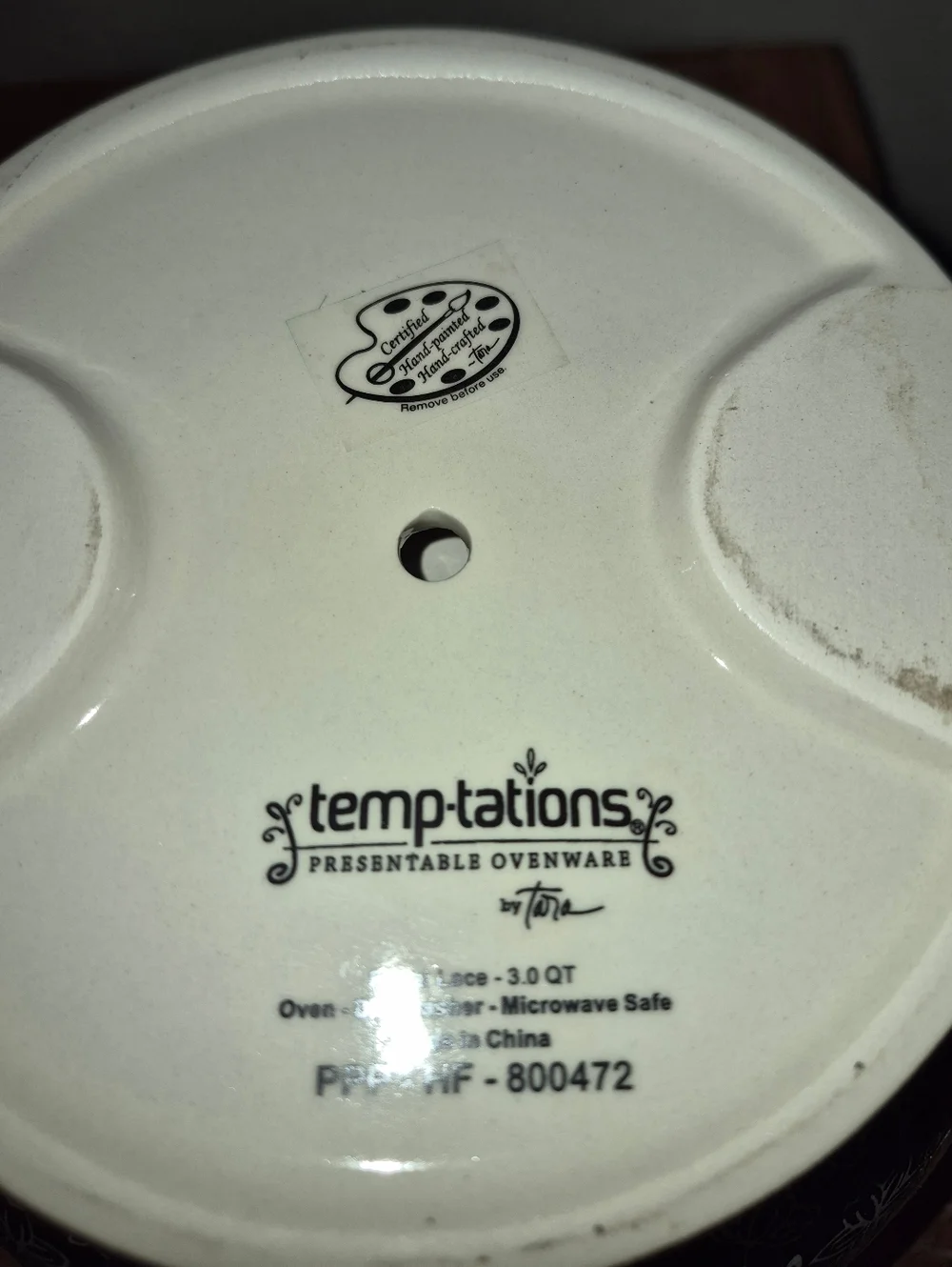 Temp-tations Floral Lace 3-qt Ceramic Soup Tureen with a matching ladle